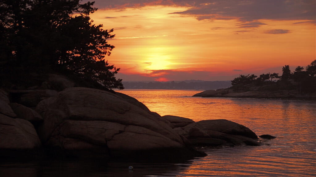 Sunset at Thimble Islands in Connecticut